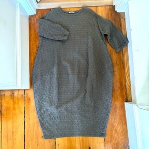 Black Crane Quilted Long Bud Dress. Size Small. Color: Slate.